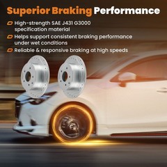 292 mm Rear Drilled&Slotted Brake Rotors For Nissan Juke 2011-17/ Sentra 2007-09