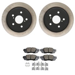 ADVICS Rear Rotors Akebono ProACT Ceramic Disc Brake Pad Kit For Crolla Cross