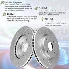 Front Brake Rotors Discs For Mini Cooper Drilled & Slotted 2002 2003 2004-2006