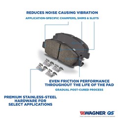 Wagner QS ZD924 Disc Brake Pad Set, Chamfered Edges for Smooth, Quiet Stops, Fit