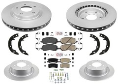 GOE Coated Disc Brake Rotors Pads Parking Shoe for Jeep Compass 07-16 302MM Rear