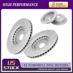 Front Rear Drilled Disc Brake Rotor For Lexus RX350/RX450h Highlander Sienna