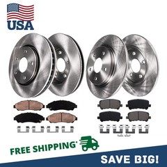 Heavy Duty Front & Rear Brake Disc Rotors Pads Kit Fit 2009-2013 Honda Pilot MDX