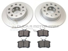 SKODA OCTAVIA MK2 2.0 TDi 05-11 REAR 2 BRAKE DISCS AND PADS CHECK SIZE CHOICE