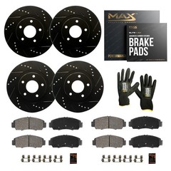 Front & Rear Drilled Slotted Rotors + Pads for Buick LaCrosse Regal Chevy Malibu