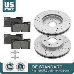 Front Drilled Disc Rotor Brake Pads For Escalade Silverado Sierra 1500 2019-2024