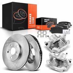 Front Disc Brake Rotor & Brake Pads + Caliper for Toyota Corolla Matrix 03-08