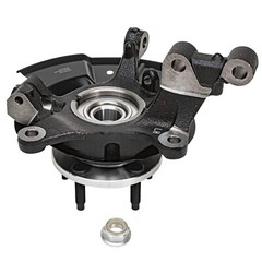 Front Steering Knuckles Hub and Bearings Drilled Rotors Brake Pads for Ford Edge