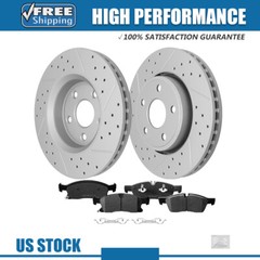 Front Drilled Rotors + Ceramic Brake Pads For Jeep Grand Cherokee Dodge Durango