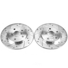 Disc Brake Rotor Set-Rear Drilled, Slotted and Zinc Plated Brake Rotor Pair