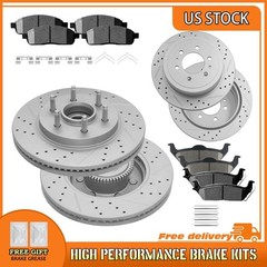 Front & Rear Drilled Brake Rotors Ceramic Pads for Nissan Pathfinder 2005-2012