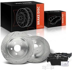 Rear Drilled Brake Rotors & Brake Pads for Ford Edge Fusion Lincoln Continental