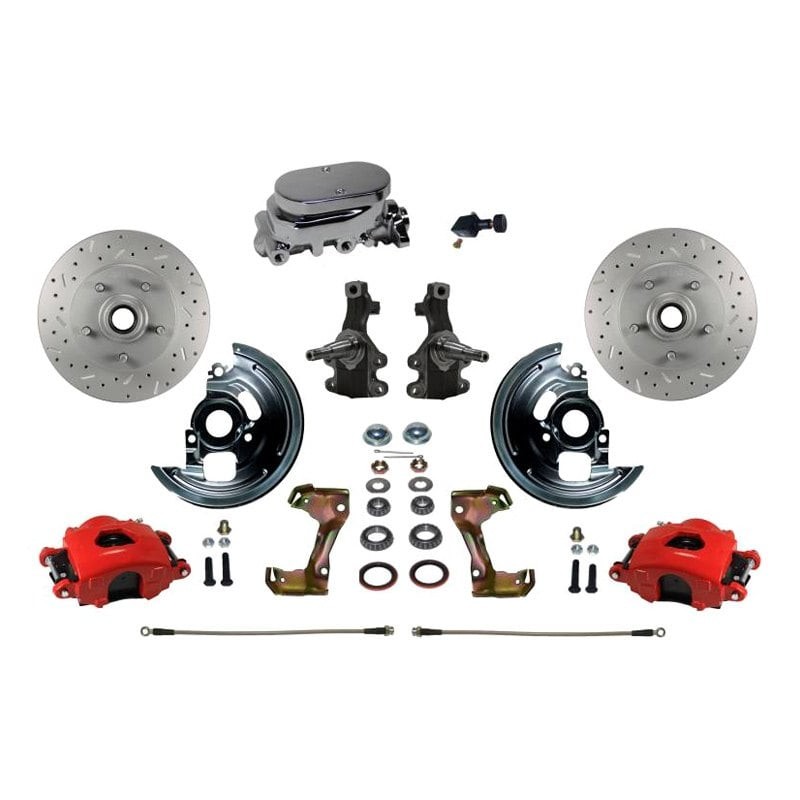 For Chevy Camaro 67-69 Drilled & Slotted Front Disc Brake Conversion Kit