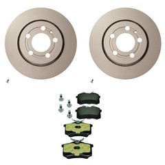 Hella Rear Rotors Low-Met Disc Brake Pad Kit For TT Quattro Golf Jetta R32 FI