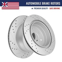 2PCS Rear Drilled Slotted Brake Rotors for INFINITI Q50 Q70 Q70L QX70