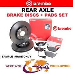 BREMBO Rear Axle BRAKE DISCS + PADS SET for VOLVO V70 III D5 AWD 2011-2015
