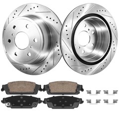 Rear Drilled Rotors + Brake Pads for Chevy GMC Silverado Sierra 1500 Tahoe Yukon