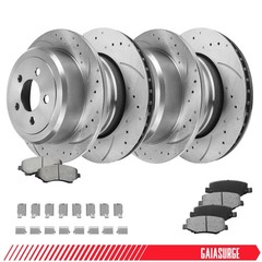 Front Rear Drilled Brake Rotor & Pads Caliper Kit for Dodge Nitro Jeep Liberty