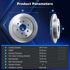 4x Front & Rear Drilled Brake Rotors for 2007 2008-2017 GMC Acadia Buick Enclave