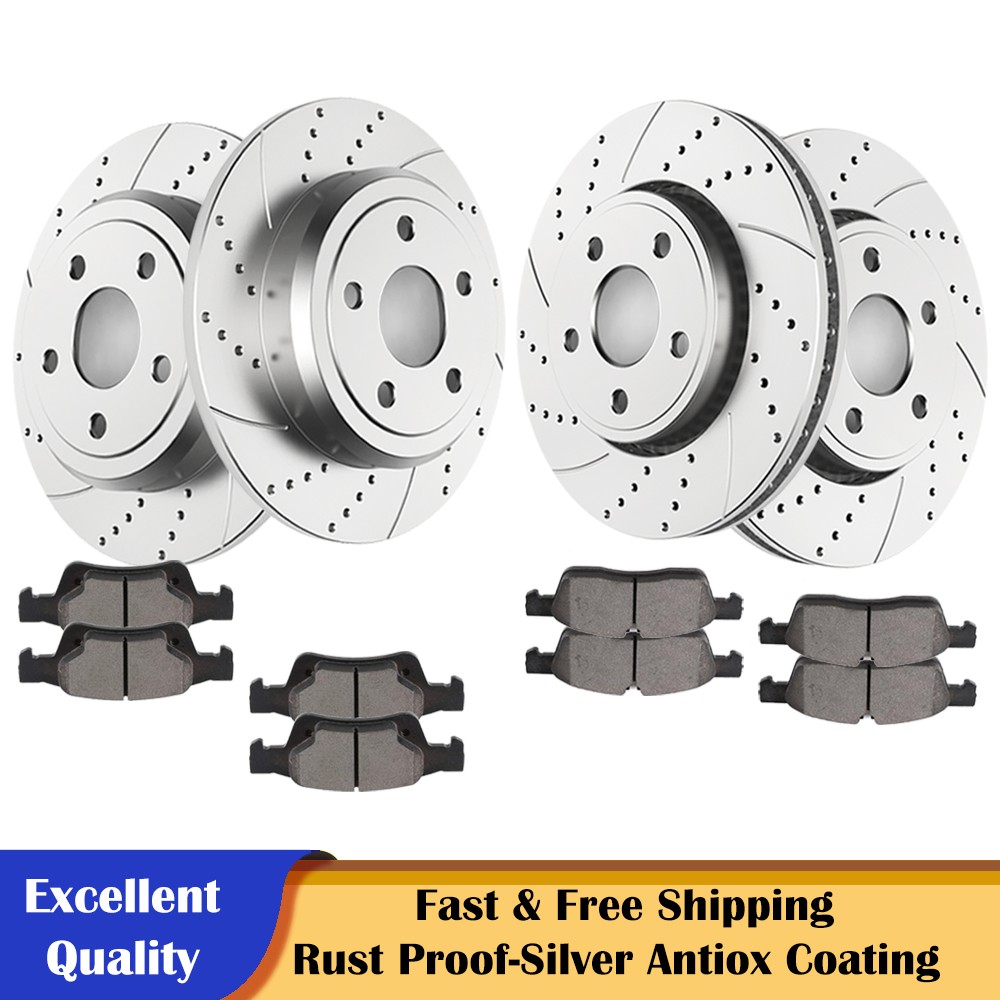 330mm Front Rear Rotors Brakes Pads for 2011 – 2018 Dodge Durango Grand Cherokee