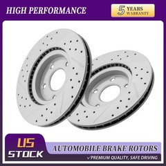 Front Drilled Brake Rotors For Mazda 3 Mazda CX-30 2019 2020 2021 2022 2023-2025