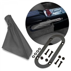 Grey Horizontal Shift or Emergency Brake Boot with Black Oval Beauty Trim Ring