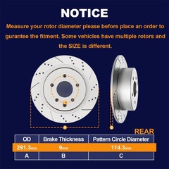Front Rear Disc Brake Rotors Ceramic Brake Pads Fit 2013 – 2023 Nissan Altima