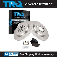 TRQ Rear Brake Rotor & Premium Posi Ceramic Pad Kit for Ford Edge SUV Truck