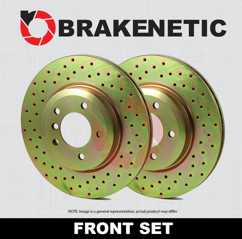 FRONT SET BRAKENETIC Sport Cross Drilled Brake Rotors (w/BREMBO) BNS22022.CD