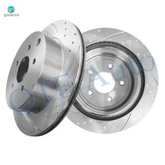 Rear 308mm Drilled Slotted Brake Disc Rotors For 2013 Infiniti JX35