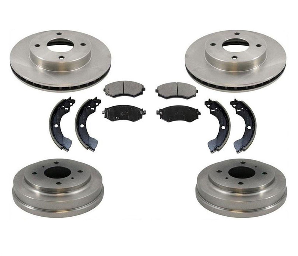 Front Rotors Brake Pads Rear Drums Brake Shoes for Nissan Sentra 1.8L 00-01