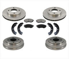 Front Rotors Brake Pads Rear Drums Brake Shoes for Nissan Sentra 1.8L 00-01