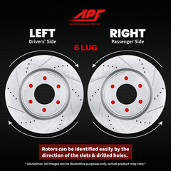 Front Zinc Drilled/Slot Brake Rotors for GMC K2500 Suburban 1995-1999