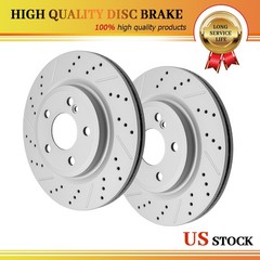 2Pcs Rear Drilled Slotted Disc Brake Rotors for 2014 – 2018 Mercedes-Benz CLA250