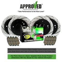 Front/Rear Drilled & Slotted Rotors & Ceramic Pads For 09-12 Elantra 2.0 Touring