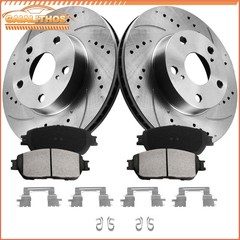 Front Drilled & Slotted Brake Rotors Ceramic Pads fits Toyota Tacoma 2005-2015