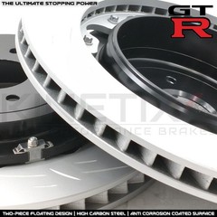 FOR NISSAN GTR R35 (07-25) REAR TWO PIECE FLOATING BRAKE DISCS PAIR 380mm X 30mm