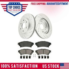 Rear Drilled Rotors Brake Pads for Toyota Sienna Highlander Lexus RX350 RX450H