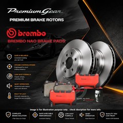 Rear Premium Disc Rotors+Brembo NAO Brake Pads 302mm for Volvo XC70 136 07-16