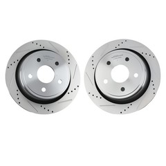Pair Rear Drilled Brake Rotors for Dodge Ram 1500 2005-2010/Durango 2004-2009