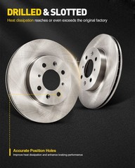Pair of Front Vented Brake Rotors Fits 2020-2023 Dodge Charger 3.6L Coated 53022