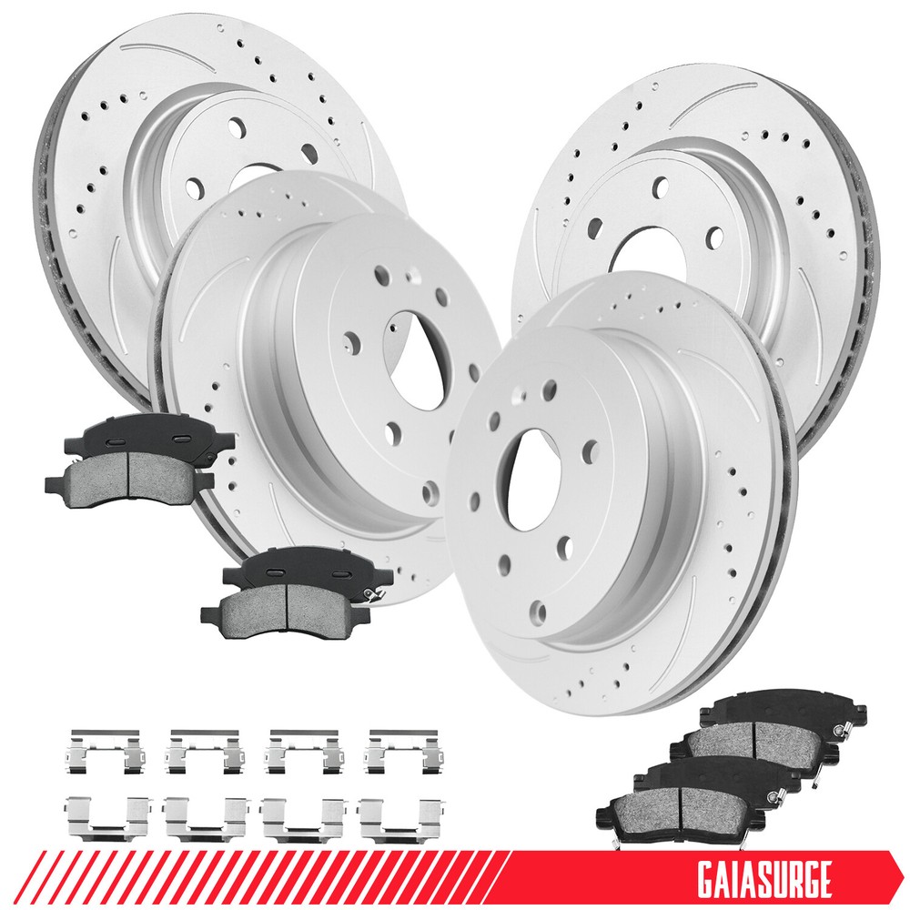 Front & Rear Drilled Rotors + Brake Pads for Buick Enclave 2008-2016 2017 6lugs