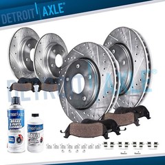 10pc Front Rear Drilled Brake Rotors and Brake Pads Kit for 2016 – 2018 Mazda 6