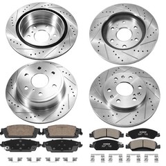 Heavy Duty Truck Tow Drilled Rotors + Low Dust Ceramic Brake Pad Set Fit GMC