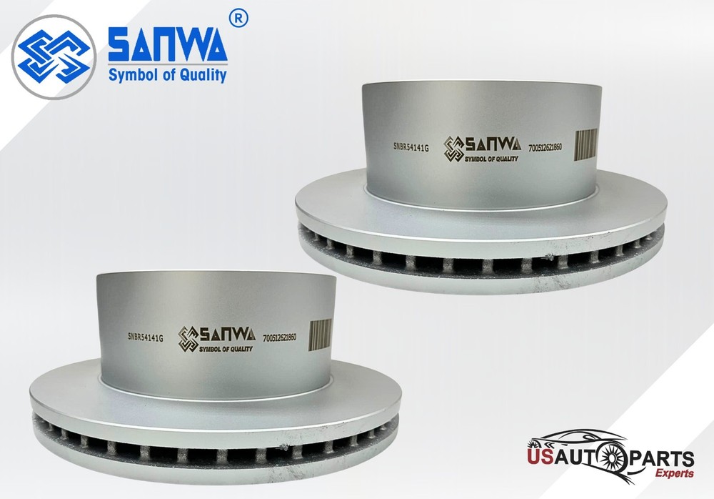 SANWA SET OF 2 REAR BRAKE ROTOR VENTED &GEOMET COATED 340mm FOR FORD F-250 05-12