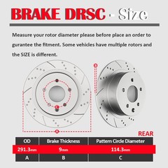 Rear Brake Rotors Discs and Ceramic Pads for 13-18 Nissan Altima Brakes Kits