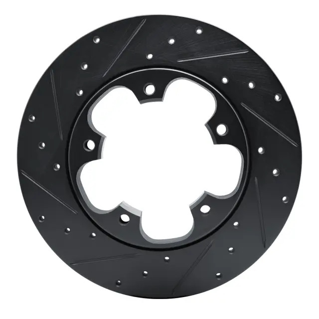 Genuine DFC Brake Rotor – Drilled and Slotted – Black 633-54228L