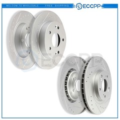 Front And Rear Drilled Slotted Brake Rotors Kit For Honda Civic Si 4WD 2WD 4×4