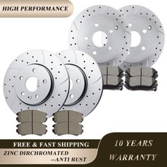 Front & Rear Drilled Disc Rotors + Brake pads for Chevrolet Equinox GMC Terrain