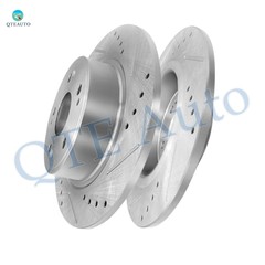 Rear 282mm Drilled Slotted Disc Brake Rotors For 2009-2014 Acura TSX